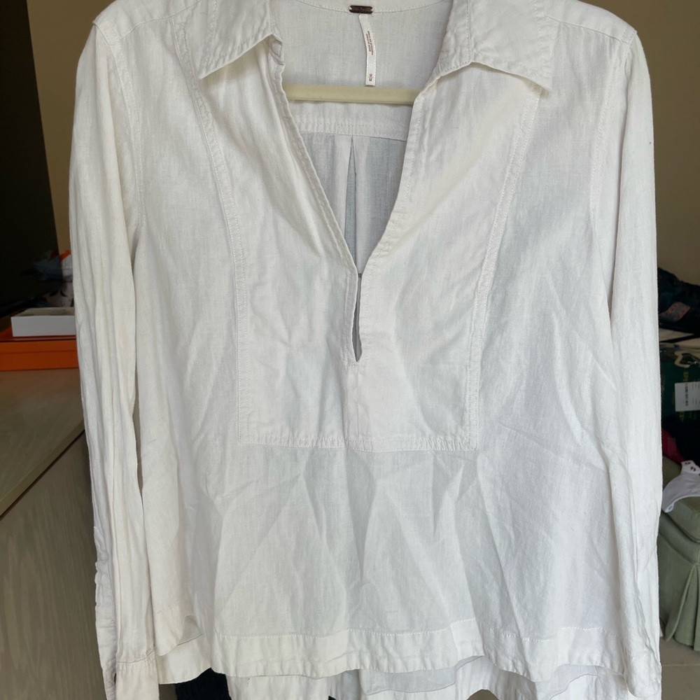 Free People Cream Blouse